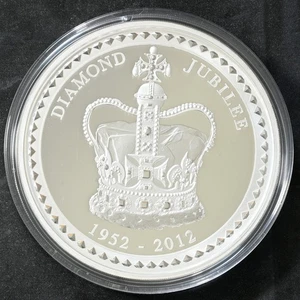 2012 Queen Elizabeth II Diamond Jubilee 1 Kilo Silver Proof Coin COA #47 RARE - Picture 1 of 10