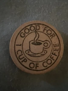 Taza de café de madera Foristell MO I-70 Truck Stop Loethen Oil Co años 60 de colección - Imagen 1 de 5