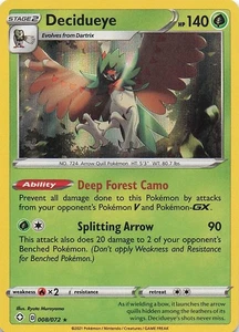 Decidueye Holo Rare Holo Shining Fates 008/072 NM - Picture 1 of 2