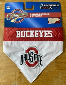 Ohio State Buckeyes REVERSIBLE Perro COLLAR Bandana S/M Blanco y Rojo Pequeño/Mediano - Imagen 1 de 2