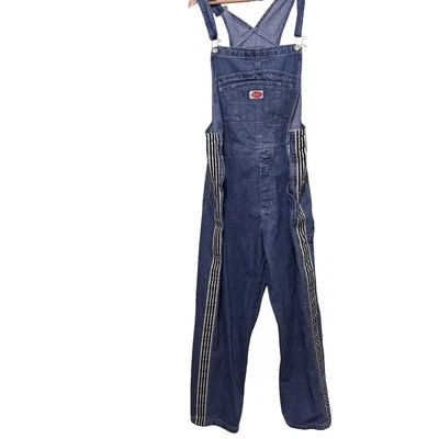 Винтажный комбинезон 90-х Revolt джинсовая ткань плотник боковые полосы гранж размер XL - Изображение 1 из 4