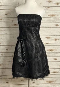Vintage Jessica McClintock Gunne Sax schwarz schulterfrei Spitze Cocktailkleid Gr. 11 - Bild 1 von 7