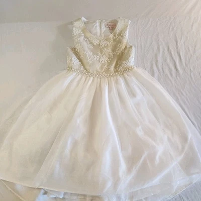Biscotti Girls Formal Dress Size 8 White Holiday Wedding Party - Image 1 of 4