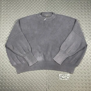Free People Pullover bläulich grau Rippstrick Tunika Oversize Damen Small - Bild 1 von 10