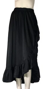 🌻 ATMOS+HERE SIZE 8 Au  BLACK RUFFLE MIDI SKIRT - Bild 1 von 11