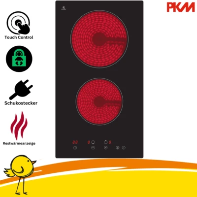 PKM Glaskeramikkochfeld EB-GK-2TCG, 9 Leistungsstufen, Touch Control