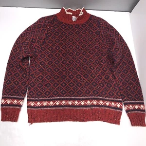 Vintage Wool Blend Sweater Womens M Westbound Red Blue Shoulder Pads Cabin Cozy - Picture 1 of 7