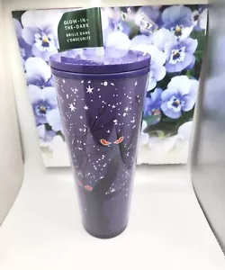Starbucks Halloween Glow In Dark Cold Cup Tree & Eyes Glow in Tumbler 24oz New - Picture 1 of 4