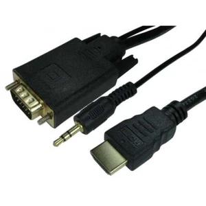 HDMI Male  to VGA Display Male Cable With Audio 3.5mm Jack, 1m 1.8m - Picture 1 of 1