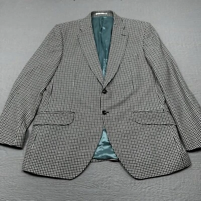 Blazer Charles Tyrwhitt Para Hombres 46R Calce Ajustado Negro Blanco Lana Cachemira Dos Botones Foto 1 de 4