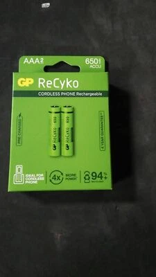 GP BATTERIES Blister 2 Batterie Ricaricabili AAA 650mAh GP ReCyko for Cordless Phone/Catalogo