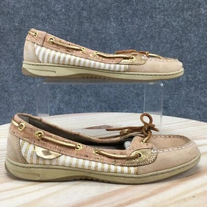 Sperry Top Sider Boat Shoes Womens 7.5 Angelfish Slip On Leather Beige Brown - Picture 1 of 17