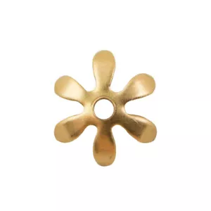 1 Hole Raw Brass Cupped Flower Petal Design Bead Cap 6.25x6.25mm (10) mtl529A - Picture 1 of 2