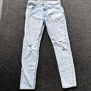 VTG Levis 512 Slim Fit Tapered Jeans Distressed Denim Light Wash Mens Size 33X32 - Picture 1 of 9