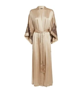 Frauen Seide Bademantel Lange Robe Satin Nachtwäsche Bikini Cover Up Plus Größe - Picture 1 of 19