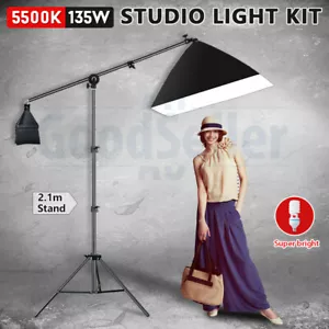 Photography Softbox Continuous Lighting Kit Studio Soft Box Boom Arm Light Stand - Picture 1 of 12