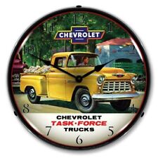 Retro Nostalgic 1955 Chevrolet Truck Task Force LED Lighted Backlit Wall Clock 