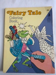Vintage Fairy Tale Coloring Book Rand McNally Elf Frog Easy Coloring Book - Imagen 1 de 4