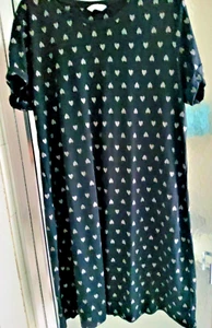 M. & S. " HEARTS" KNIT NIGHTSHIRT-SIZE 14-BLACK/SILVER-CAP CUFF SLEEVE**GIFT BUY - Picture 1 of 24