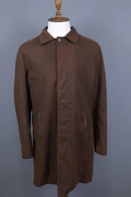ETRO MILANO Abrigo Marrón Lana Trench Abrigo Largo Chaqueta Talla XL Foto 1 de 4