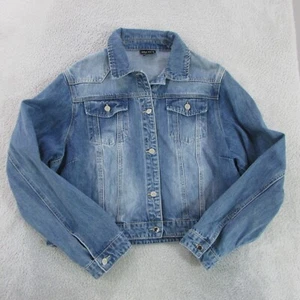 City Chic Jacket Womens Size Large Blue Denim Button Up - Picture 1 of 10