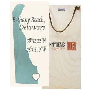 Letrero de madera náutica JennyGems Bethany Beach, Delaware | Hecho en EE. UU. - Imagen 1 de 10