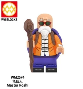 2 inch Custom Dragon Ball Z Master Roshi Minifigure with staff, Mint/New - Picture 1 of 1
