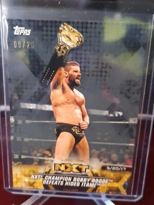 Bobby Roode Defeats Hideo Itami 2018 Topps WWE NXT Silver Parallel #09/25 - Image 1 of 3
