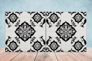 Azulejos de pared de cerámica victoriana - Juego de 2 azulejos de cerámica para salpicadero de cocina para baño - Imagen 1 de 3