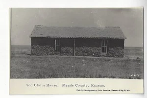 Sod Claim House, Meade County, Kansas RPPC - Picture 1 of 2