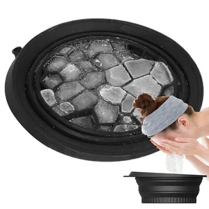 Face Ice Bath Bowl Collapsible Wash Basin Bowl Washing Up Built-In Ice Tray - Picture 1 of 12