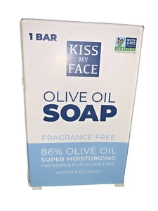 Kiss My Face 86% Olive Oil Fragrance Free Bar Soap Large 8oz ~ 230g - Picture 1 of 2
