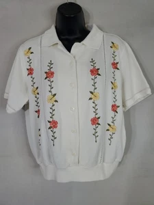 Camicia donna vintage Alfred Dunner con bottoni taglia PM Petite Medium floreale - Foto 1 di 9