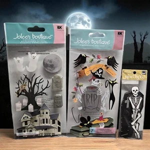 Lotto Adesivi Halloween: Jolee's Creepy Crows 2002 Serie 1 Scheletro Casa Infestata - Foto 1 di 9