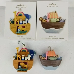 Hallmark Keepsake Ornament Lot 2 Noah's Ark Holiday Christmas Tree Decor w/ Box - Picture 1 of 14