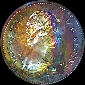 1973 $1🌈RAINBOW🌌�PCGS SP-67🌈 MONSTER RAINBOW TONED R.C.M.P. COMMEM. DOLLAR🇨🇦 - Bild 1 von 5