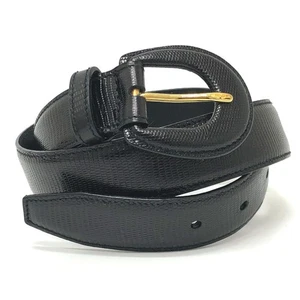 Salvatore Ferragamo Gancini Embossed Trouser Belt belt Leather Black - Picture 1 of 18