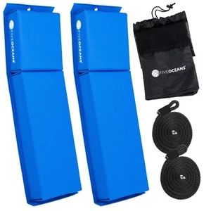 Boat Fenders, 2-Pack Boat Bumpers, Blue Contour Fender 23-1/2" x 6-7/8" x 2-1/2" - Picture 1 of 8