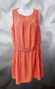 Feathers Women’s Size 1X Dress Chevron Print Sleeveless Round Neck Elastic Waist - Picture 1 of 4