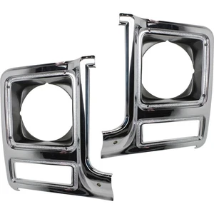 Headlight Door Set For 79-80 Chevy C10 Full-Size Pickup Chrome and dark argent - Picture 1 of 12