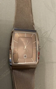 Men’s Skagen 690LSSM Dress Watch Mesh Strap Smoke Grey Dial 31mm Rectangle - Picture 1 of 5