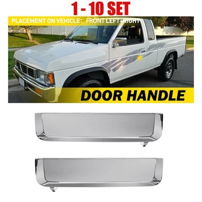 Manija de puerta cromada delantera izquierda+derecha 2-20X exterior para camioneta Nissan XE 1995-1997 Foto 1 de 4