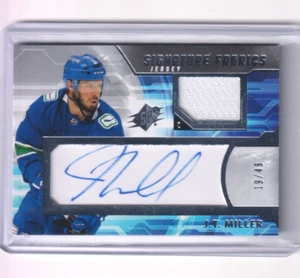 2021-22 UD SPX Signature Fabrics Jersey AUTO JT Miller /49 Vancouver Canucks - Picture 1 of 2