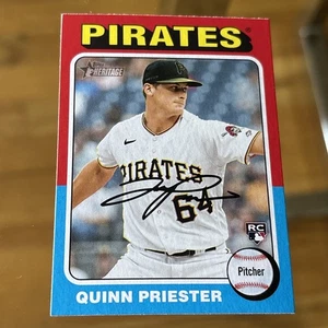 Quinn Priester 2024 Topps Heritage RC 172 Pittsburgh Pirates Baseball Card - Picture 1 of 2