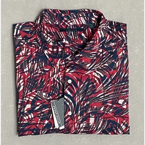 Perry Ellis Men's 3X Short Sleeve Button-Up Casual Shirt Barberry Fern Print NEW - Picture 1 of 9