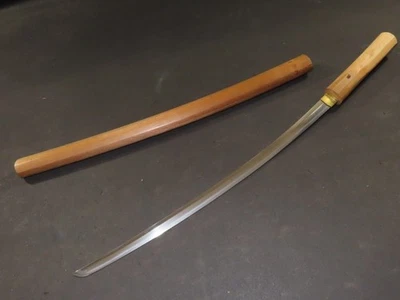 GENPUKUZASHI WAKIZASHI (espada) con funda blanca: KINMICHI: SENGOKU: 24,8 X 16,3" Foto 1 de 4