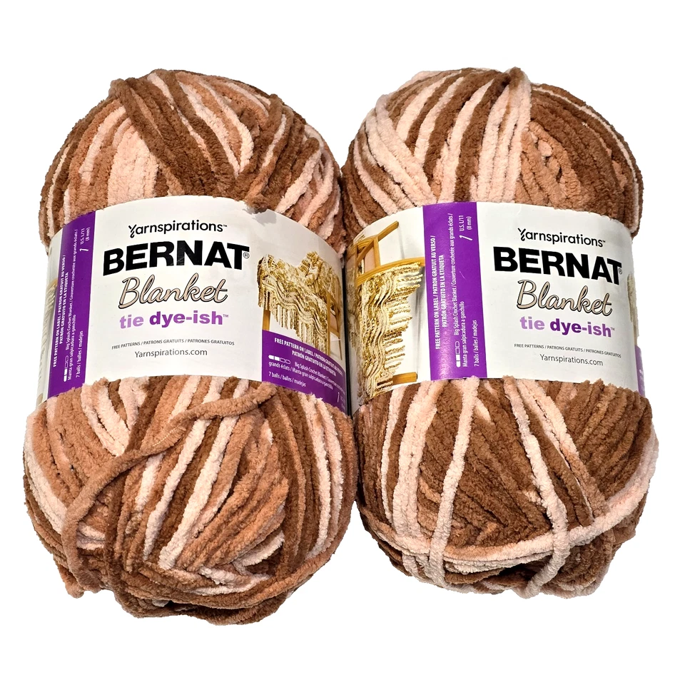 Paquete de 2 mantas Yarnspirations Bernat tie dye-ish sal del Himalaya súper voluminosa 6 Foto 1 de 1