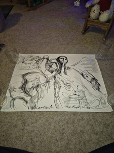 RARO! Póster Pink Floyd Winter Tour 1974 Gerald Scarfe arte 25x19 - Imagen 1 de 11