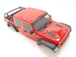 NEW AXIAL SCX10 III JEEP JT GLADIATOR CRAWLER BODY FENDERS LED LIGHTS CAGE RED - Picture 1 of 8