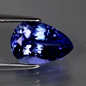 2.60 ct First-class Pear (11 x 7 mm) Tanzania Natural Bluish Violet Tanzanite - Picture 1 of 2